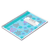 Meeresschildkröten auf hellblauem Hintergrund Notizblock (Linke Seite)