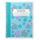 Meeresschildkröten auf hellblauem Hintergrund Notizblock (Vorderseite)