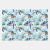 Meeresschildkröten auf See Geschenkpapier Set (Vorderseite 2)