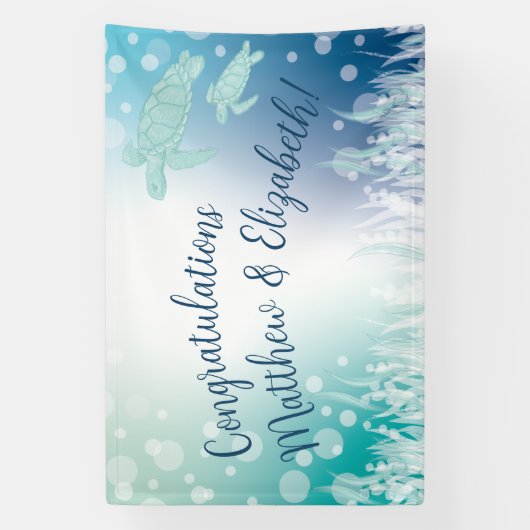 Meeresschildkröten-Babydusche unter dem Meer Banner (Vertikal)