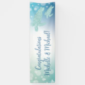 Meeresschildkröten-Babydusche unter dem Meer Banner (Vertikal)