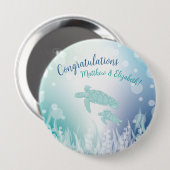 Meeresschildkröten-Babydusche unter dem Meer Button (Vorne & Hinten)