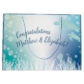 Meeresschildkröten-Babydusche unter dem Meer Große Geschenktüte (Rückseite)