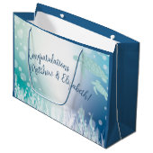 Meeresschildkröten-Babydusche unter dem Meer Große Geschenktüte (Vorderseite Schrägansicht)