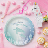 Meeresschildkröten-Babydusche unter dem Meer Pappteller (Party)