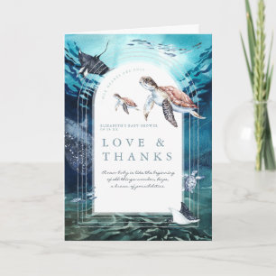 Meeresschildkröten   Babydusche Vielen Dank Dankeskarte