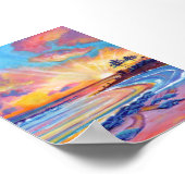 Meeresschildkröten bei Poipu Beach Kauai bei Sunse Poster (Ecke)