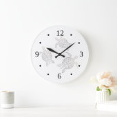 Meeresschildkröten Beige Zahlen an der weißen Küst Große Wanduhr (Zuhause)