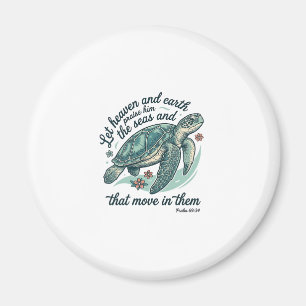 Meeresschildkröten-Bibelvers Vintage-Engraving-Des Magnet