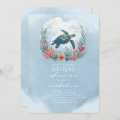Meeresschildkröten-Brautparty Einladung (Vorne/Hinten)