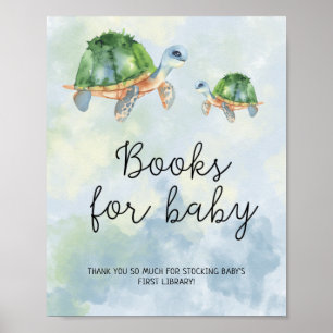 Meeresschildkröten - Bücher für Babyplakat Poster