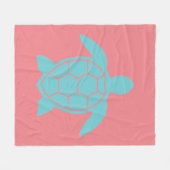 Meeresschildkröten-Design im Meeresblau Fleecedecke (Vorderseite (Horizontal))