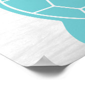 Meeresschildkröten-Design im Meeresblau Poster (Ecke)