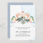 Meeresschildkröten, die Braut und Bräutigam einhei (Vorne/Hinten)