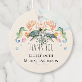 Meeresschildkröten, die Braut und Groom Favo fühle Geschenkanhänger