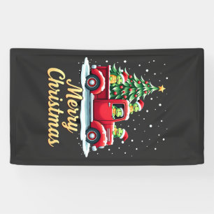 Meeresschildkröten fahren Weihnachtsbaum LKW Schil Banner