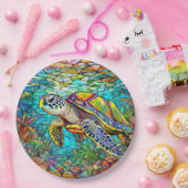 Meeresschildkröten-Farbglas Pappteller (Party)