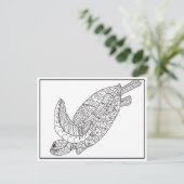 Meeresschildkröten-Farbkarte Postkarte (Stehend Vorderseite)