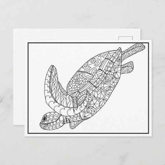 Meeresschildkröten-Farbkarte Postkarte (Vorne/Hinten)