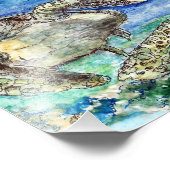 Meeresschildkröten Fotodruck (Ecke)