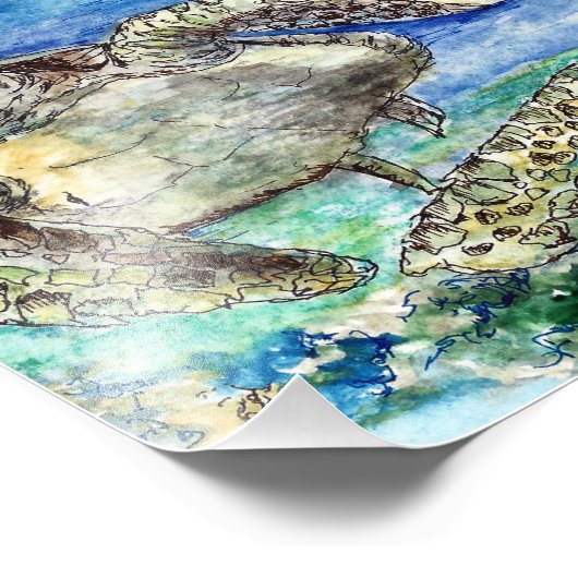 Meeresschildkröten Fotodruck (Ecke)