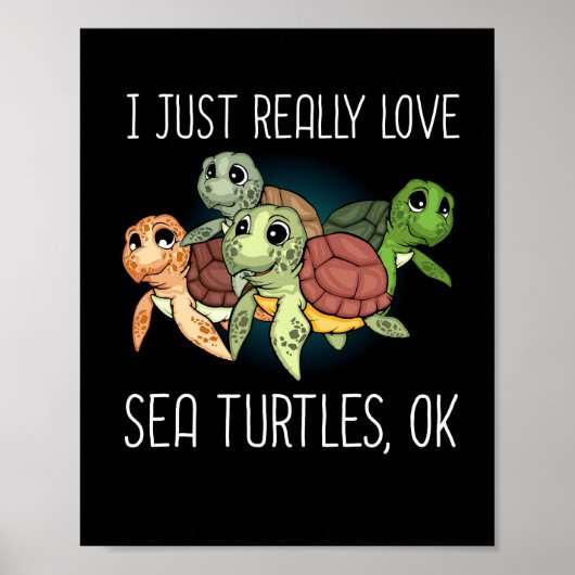 Meeresschildkröten Geschenk Kinder Frauen Unterwas Poster (Vorne)