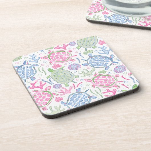 Meeresschildkröten Getränkeuntersetzer (Linke Seite)