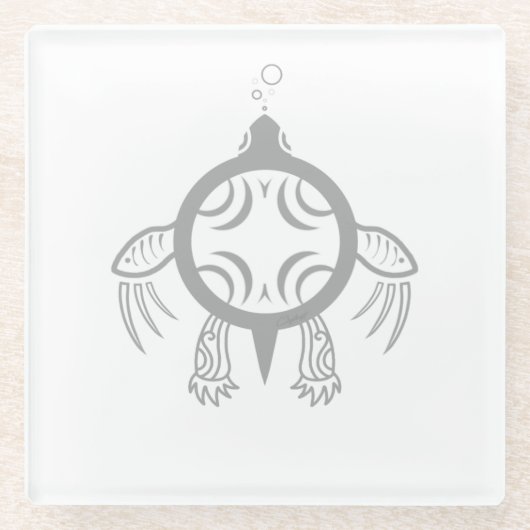 Meeresschildkröten Glasuntersetzer (Vorderseite)