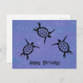 Meeresschildkröten glücklich zum Geburtstag Postkarte (Vorne/Hinten)
