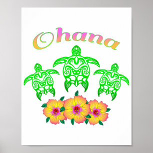 Meeresschildkröten Hawaiian Ohana Poster