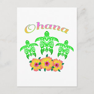 Meeresschildkröten Hawaiian Ohana Postkarte