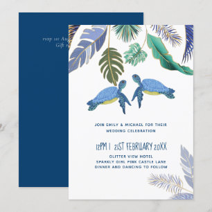 Meeresschildkröten Hochzeit Blau Gelb