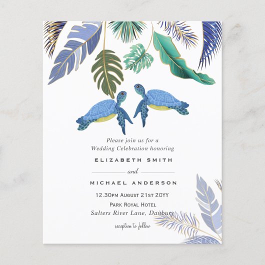 Meeresschildkröten Hochzeitblauer Gelb (Vorderseite)