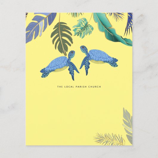 Meeresschildkröten Hochzeitblauer Gelb (Rückseite)