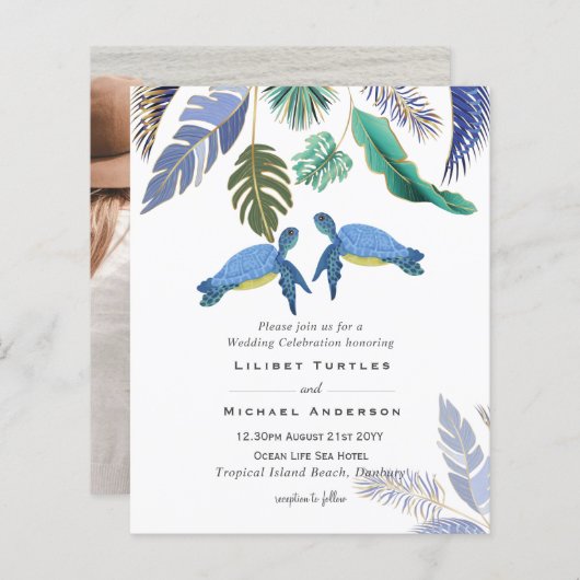 Meeresschildkröten Hochzeitblauer Gelb (Vorne/Hinten)