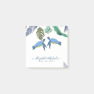 Meeresschildkröten Hochzeitblauer Gelb Post-it Klebezettel