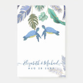 Meeresschildkröten Hochzeitblauer Gelb Post-it Klebezettel (Vorderseite)