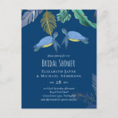 Meeresschildkröten Hochzeitblauer Gelb Postkarte (Vorderseite)