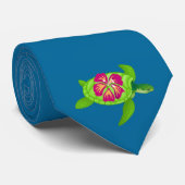 Meeresschildkröten-hübsche Blume-3 Krawatte (Gerollt)