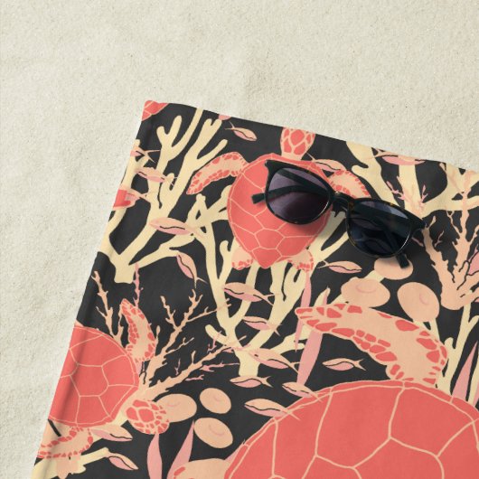 Meeresschildkröten im Korallenriff-Ozeanmuster Strandtuch (Beispiel)