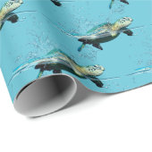 Meeresschildkröten im Wasser Geschenkpapier (Rolleneckpunkt)