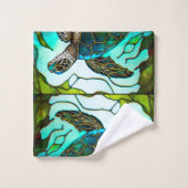 Meeresschildkröten-Imitate Badhandtuch Set (Waschlappen)