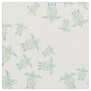 Meeresschildkröten kopieren weißes Grün Stoff