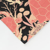 Meeresschildkröten Korallenriff Muster Schwarzer O Fleecedecke (Ecke)