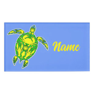Meeresschildkröten-Korallenriff-Symbol Namenschild