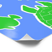 Meeresschildkröten-Korallenriff-Symbol Poster (Ecke)