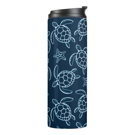 Meeresschildkröten-Kunst-Design-Becher Thermosbecher (Nach links gedreht)