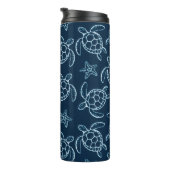 Meeresschildkröten-Kunst-Design-Becher Thermosbecher (Nach rechts gedreht)