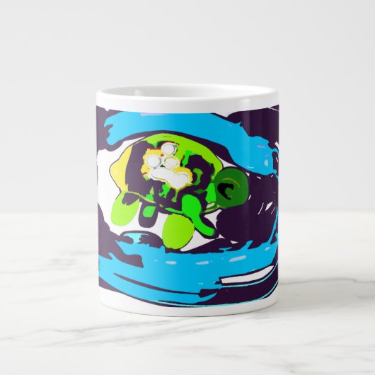 Meeresschildkröten-Kunst Jumbo-Tasse (Vorderseite)