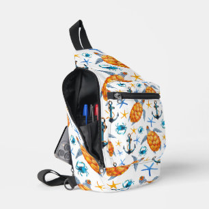 Meeresschildkröten-Küste Aquatische Muster Crossbody Bag